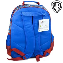 ZAINO SUPERMAN 4 CERNIERE STAMPA PLASTIFICATA SCUOLA BAMBINI ELEMENTARI 41CM