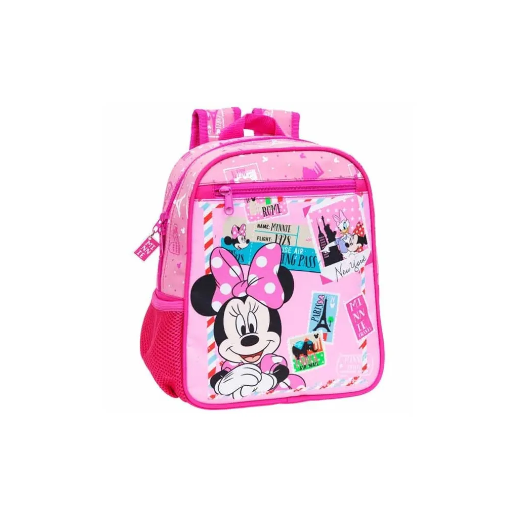 ZAINO ZAINETTO ASILO DISNEY MINNIE TRAVEL CITY ALTEZZA 28CM SPALLACCI REGOLABILI