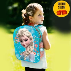 ZAINO ZAINETTO FROZEN ELSA CON RILIEVO 3D DISNEY BAMBINE SCUOLA ASILO ELEMENTARI