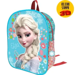ZAINO ZAINETTO FROZEN ELSA CON RILIEVO 3D DISNEY BAMBINE SCUOLA ASILO ELEMENTARI