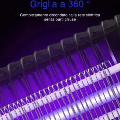 ZANZARIERA ELETTRICA ANTI ZANZARE MOSCHE LAMPADA UV LED 3W ELETTROINSETTICIDA