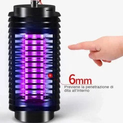 ZANZARIERA ELETTRICA ANTI ZANZARE MOSCHE LAMPADA UV LED 3W ELETTROINSETTICIDA