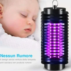 ZANZARIERA ELETTRICA ANTI ZANZARE MOSCHE LAMPADA UV LED 3W ELETTROINSETTICIDA