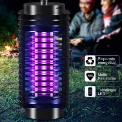 ZANZARIERA ELETTRICA ANTI ZANZARE MOSCHE LAMPADA UV LED 3W ELETTROINSETTICIDA