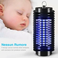 ZANZARIERA ELETTRICA ANTI ZANZARE MOSCHE 4W ELETTROINSETTICIDA AMMAZZA INSETTI
