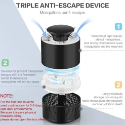 ZANZARIERA ELETTRICA LAMPADA ANTIZANZARA USB PORTATILE ANTI INSETTI E ZANZARE