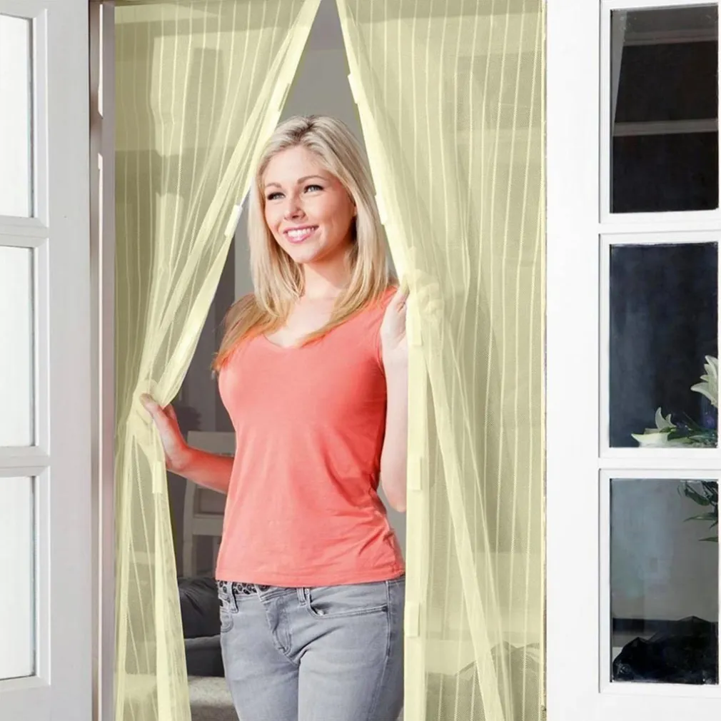 ZANZARIERA MAGNETICA 120 X 240 CM BEIGE UNIVERSALE 18 MAGNETI TENDA PER PORTE
