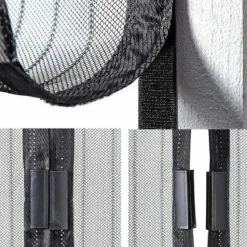 ZANZARIERA MAGNETICA 120 X 240 CM NERA UNIVERSALE 18 MAGNETI TENDA PER PORTE