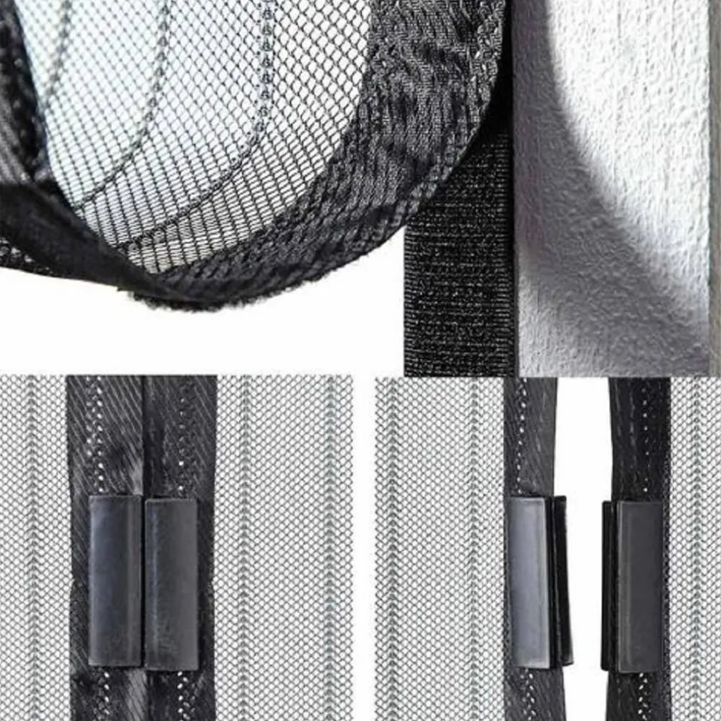 ZANZARIERA MAGNETICA 120 X 240 CM NERA UNIVERSALE 18 MAGNETI TENDA PER PORTE