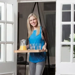 ZANZARIERA MAGNETICA PER PORTE 140 X 240 CM UNIVERSALE NERA TENDA ZANZARIERA