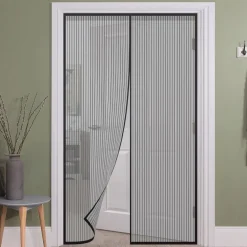ZANZARIERA MAGNETICA PER PORTE 140 X 240 CM UNIVERSALE NERA TENDA ZANZARIERA