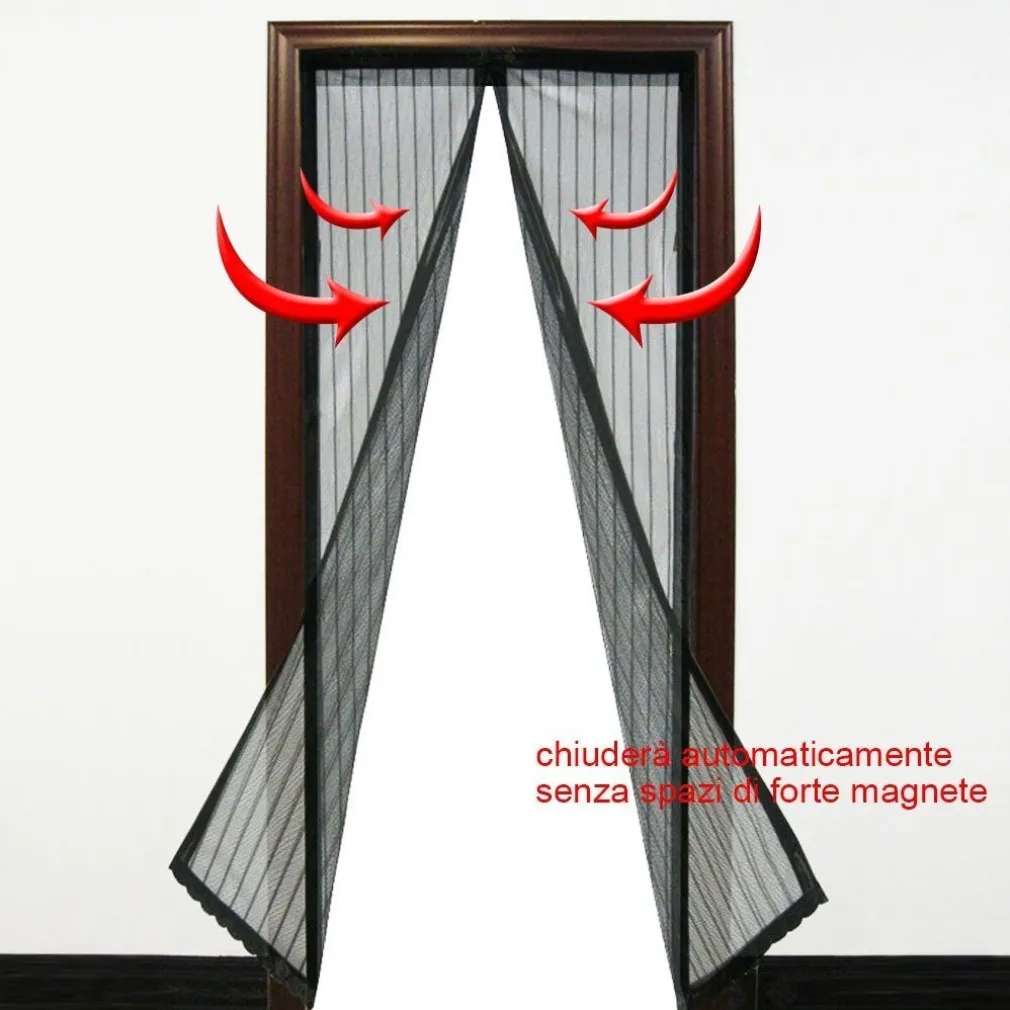 ZANZARIERA MAGNETICA PER PORTE 140 X 240 CM UNIVERSALE NERA TENDA ZANZARIERA