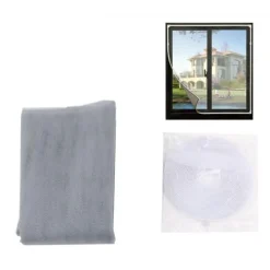 ZANZARIERA UNIVERSALE FINESTRA GRIGIA ADESIVA CON VELCRO 150X250CM INSETTI 12925