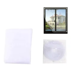 ZANZARIERA UNIVERSALE FINESTRA BIANCA ADESIVA CON VELCRO 150X250CM INSETTI 12923