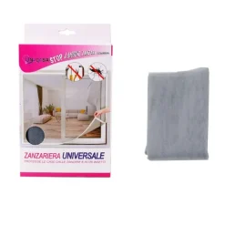ZANZARIERA UNIVERSALE FINESTRA GRIGIA ADESIVA CON NASTRO VELCRO 150X220 CM 12922