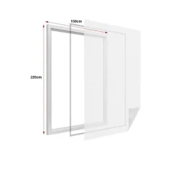 ZANZARIERA UNIVERSALE FINESTRA BIANCA ADESIVA CON NASTRO VELCRO 150X220CM 10228
