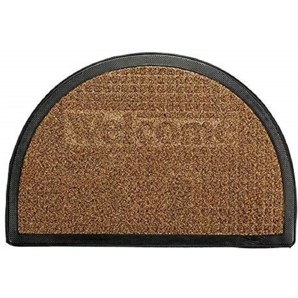 ZERBINO TAPPETO IN GOMMA MEZZA LUNA SCRITTA WELCOME 60X40CM ANTISCIVOLO INGRESSO